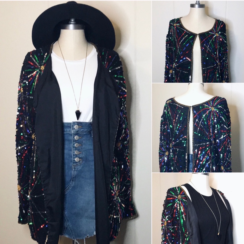 Vintage  Joseph Lebon Sequin Bling Colorful Jacket